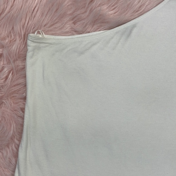 ATM Anthony Thomas Melillo White Ribbed One Shoulder Bodysuit - Picture 5 of 10